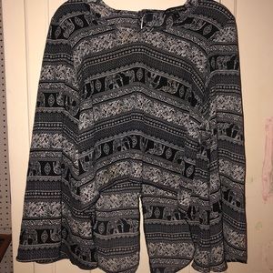 Tribal elephant print top